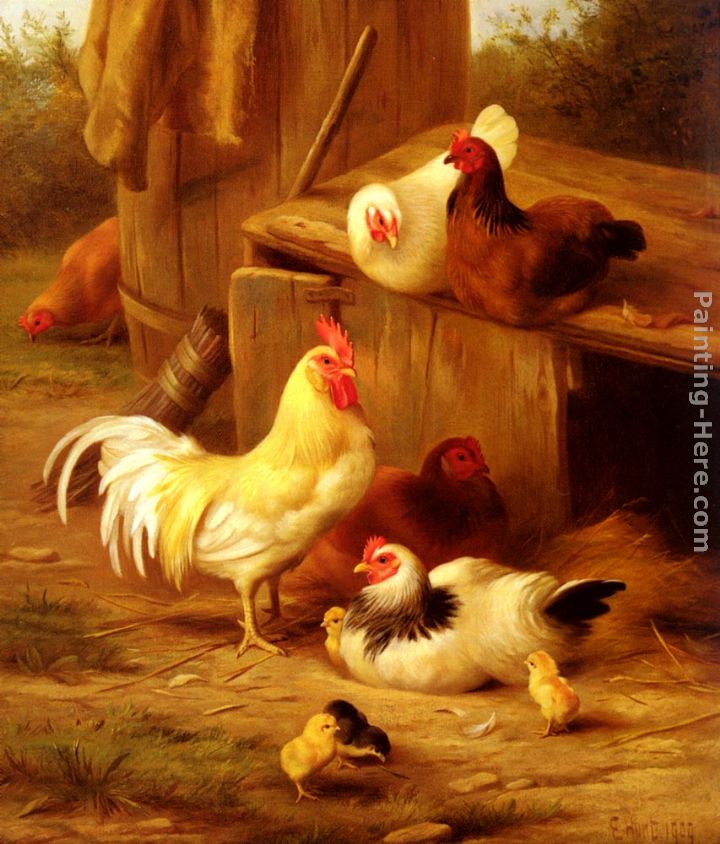 Chickens And Chicks painting - Edgar Hunt Chickens And Chicks art painting